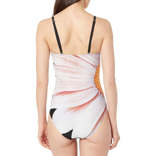  Calvin Klein Womens Classic Bandeau One Piece Swimsuit with Tummy Control