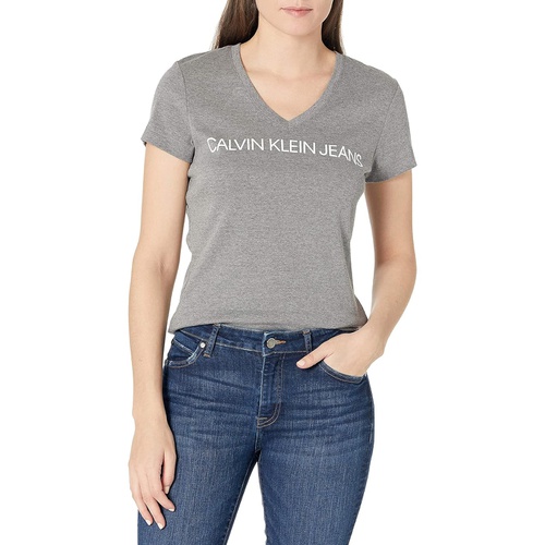  Calvin Klein Womens Short Sleeve Cropped Logo T-Shirt