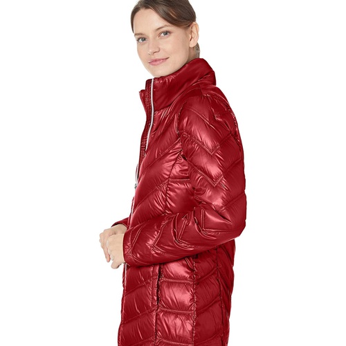  Calvin Klein Womens Chevron Quilted Packable Down Jacket (Standard and Plus)