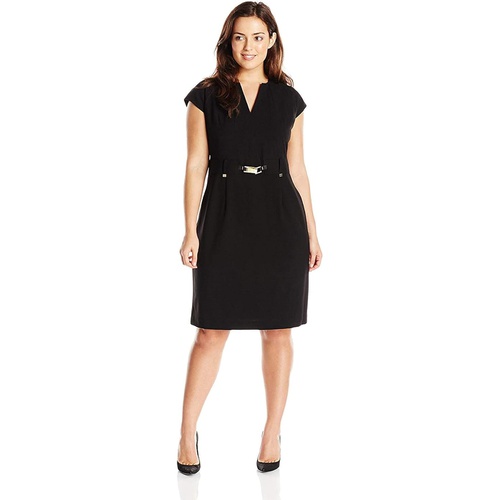  Calvin Klein Womens Plus-Size Shirt Dress with Gold Hardware