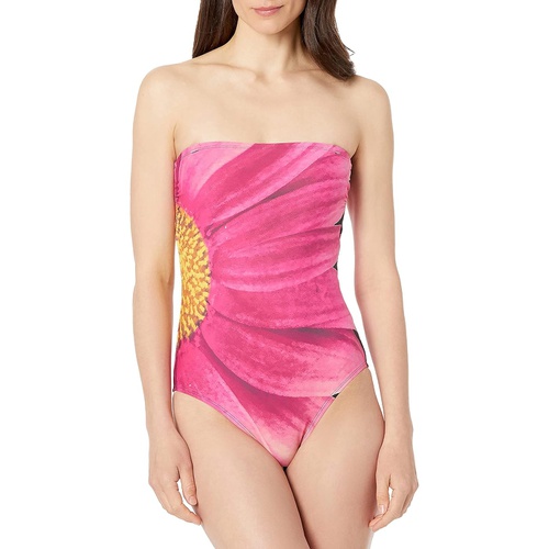  Calvin Klein Womens Classic Bandeau One Piece Swimsuit with Tummy Control