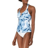 Calvin Klein Womens Solid Halter Tankini Swimsuit with Removable Soft Cups