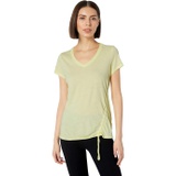 Calvin Klein Womens Front Side Ruched Short Sleeve Tee