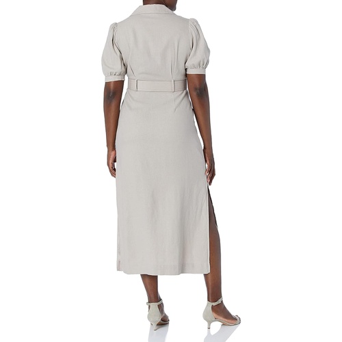  Calvin Klein Womens Short Sleeve Belted Maxi Shirt Dress