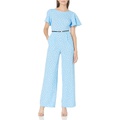 Calvin Klein Womens Short Flutter Sleeved Belted Jumpsuit