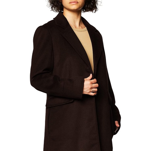  Calvin Klein Womens Button Front Single Breasted Wool Coat