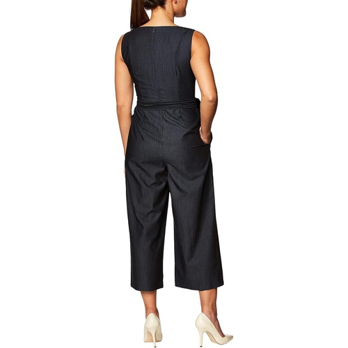  Calvin Klein Womens Petite Sleeveless Cropped Jumpsuit With Self Belt