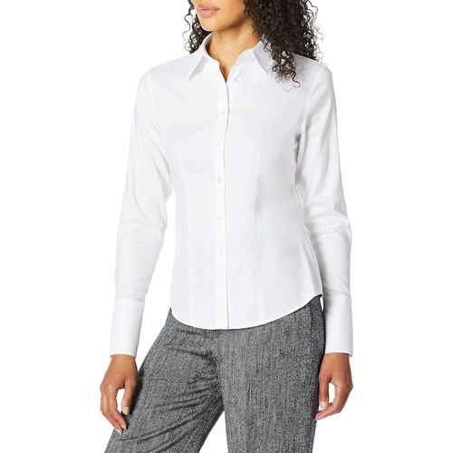  Calvin Klein Womens Long Sleeve Wrinkle Free Button Down Blouse