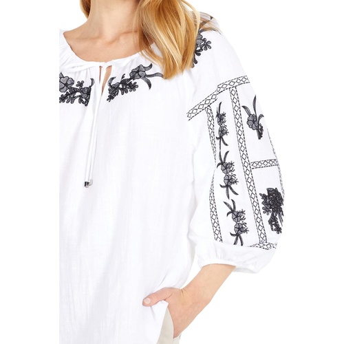  Calvin Klein 3u002F4 Sleeve Blouse with Embroidery