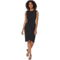 Calvin Klein Scuba Crepe Midi with Ruched Detail