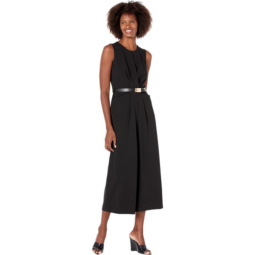  Calvin Klein Midi Scuba Crepe Jumpsuit with Belt