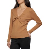 Calvin Klein Long Sleeve V-Neck with Twist Detail