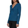 Calvin Klein Long Sleeve V-Neck with Twist Detail