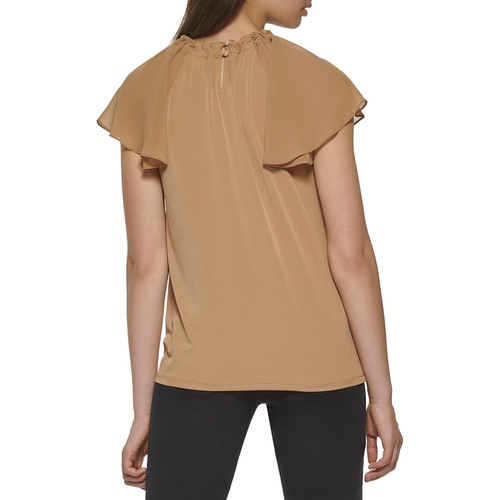  Calvin Klein Chiffon Ruffle Sleeve