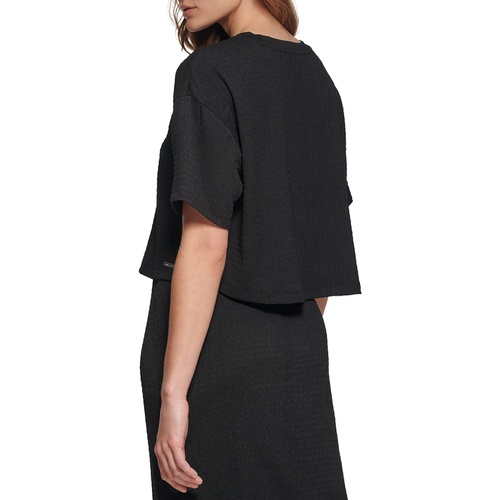  Calvin Klein Text Boxy Drop Shoulder