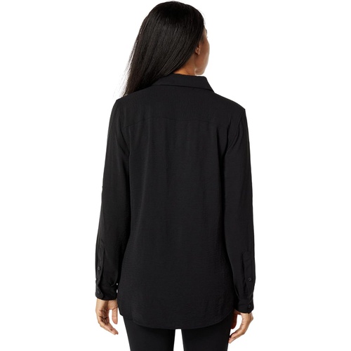  Calvin Klein Button Front Roll Sleeve Tunic