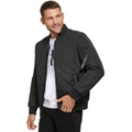 Mens Quilted Baseball Jacket with Rib-Knit Trim