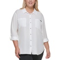 Trendy Plus Size Utility Shirt