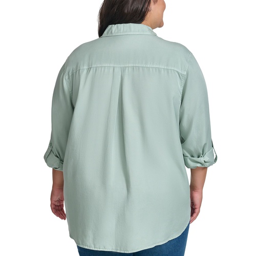 캘빈클라인 Trendy Plus Size Utility Shirt