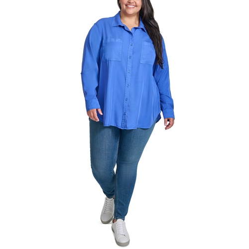 캘빈클라인 Trendy Plus Size Utility Shirt