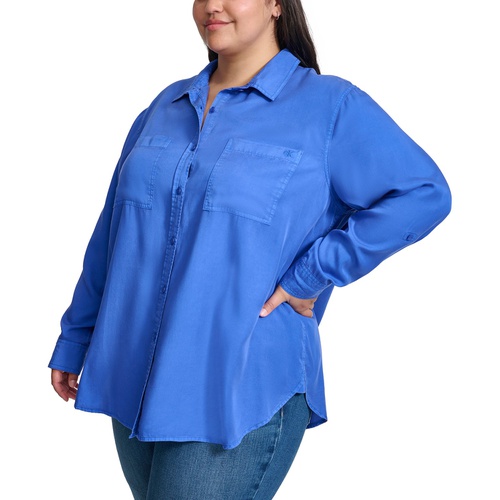 캘빈클라인 Trendy Plus Size Utility Shirt