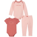 Baby Girls Logo Print Bodysuits and Joggers 3-Piece Set