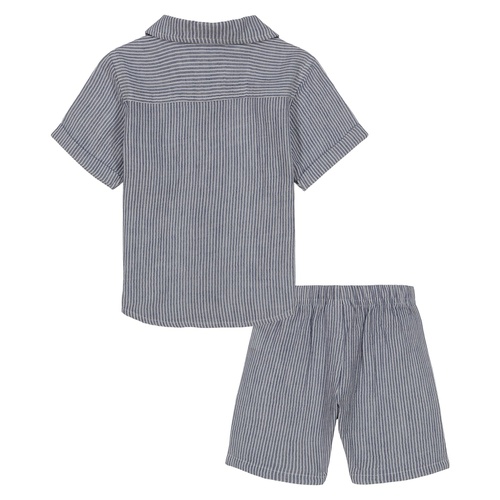  Baby Boys Striped Gauze Shirt and Shorts Set 2 piece set