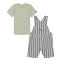 Baby Boys Check Poplin Shortall and Short Sleeve T-shirt 2 Piece Set