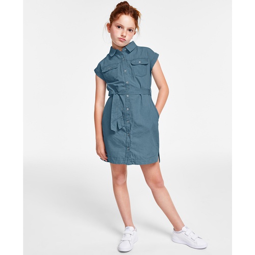  Big Girls Chambray Shirtdress