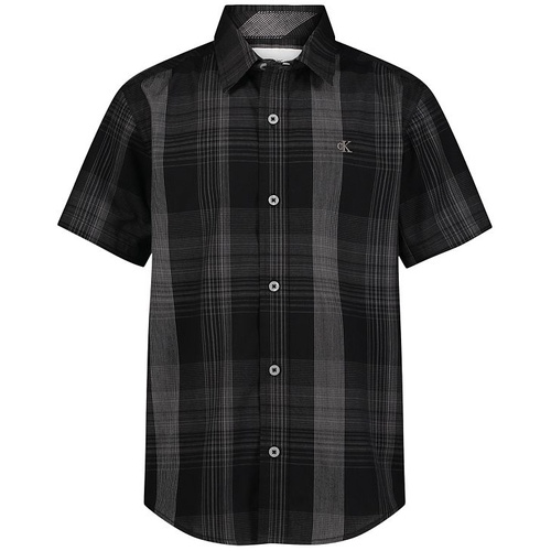  Big Boys CK Short-Sleeve Intricate Plaid Shirt