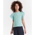 Big Girls Flutter-Sleeve Crewneck Rib Knit Top