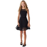 Big Girls Illusion Mesh Bow Front Dress