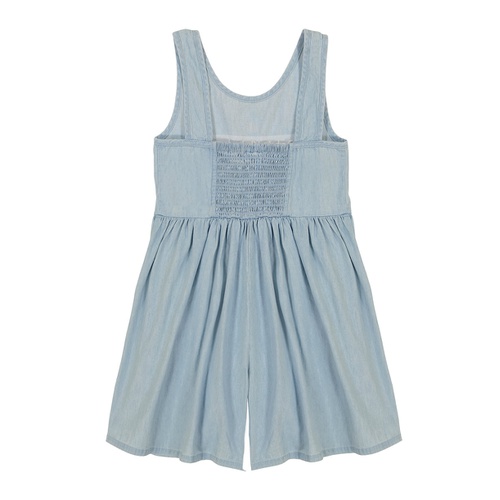  Baby Girls Lightweight Denim Wide Leg Romper