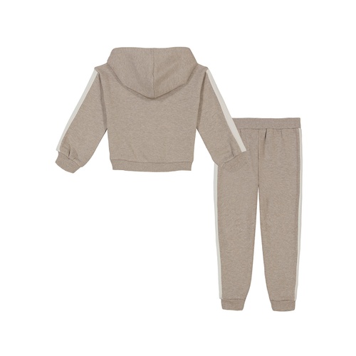  Toddler Girl Side-Striped Signature Fleece Hoodie 2-Piece Set