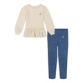 Toddler Girl Speckled Fleece Ruffle-Hem Tunic Jeggings 2-Piece Set