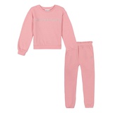 Toddler Girl Logo Snap Fleece Crew Neck and Joggers Set