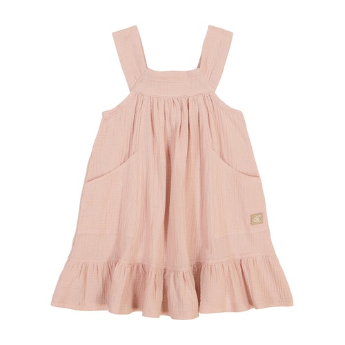  Toddler Girls One Piece Muslin Tiered A-Line Dress