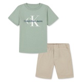 Toddler Boys Cotton Short-Sleeve Solid Logo T-Shirt & Twill Shorts 2 Piece Set