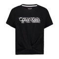 Calvin Klein Big Girls Performance Logo Twist-Front T-Shirt