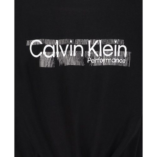  Calvin Klein Big Girls Performance Logo Twist-Front T-Shirt