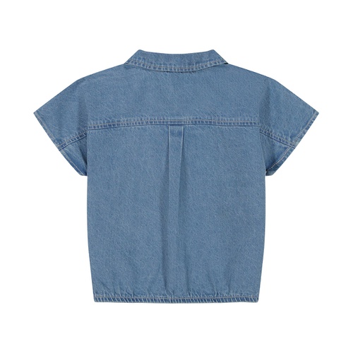  Big Girls Elastic Bottom Denim Shirt