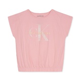 Big Girls Overlap Striped Monogram Top