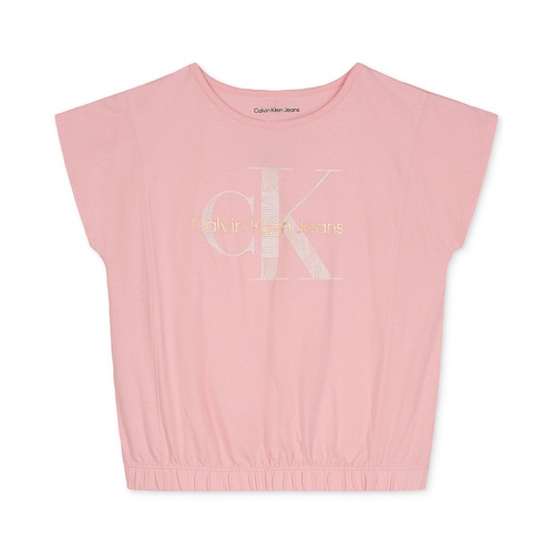  Big Girls Overlap Striped Monogram Top