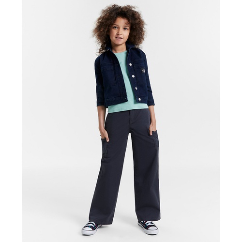  Big Girls Wide Leg Twill Cargo Pants