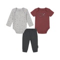 Baby Boy Long Sleeve Printed Bodysuit Short Sleeve Logo Bodysuit Joggers 3 Piece Set