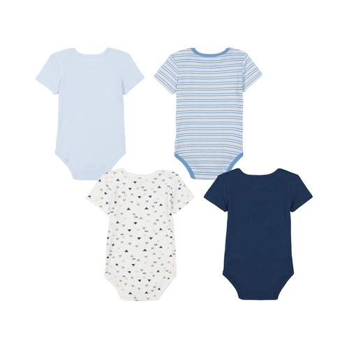  Baby Boy Logo Short Sleeve Bodysuits 4 Piece Set