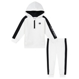 Baby Boy Side Striped Fleece 1/4 Zip Hoodie Joggers 2 Piece Set