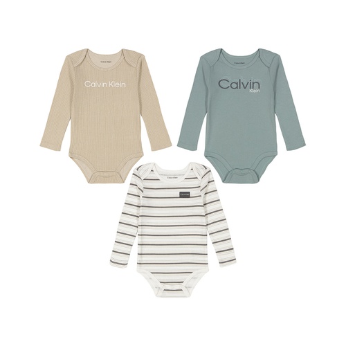  Baby Boy Long Sleeve Logo Bodysuits 3 Piece Set