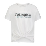 Calvin Klein Big Girls Performance Twist Front T Shirt