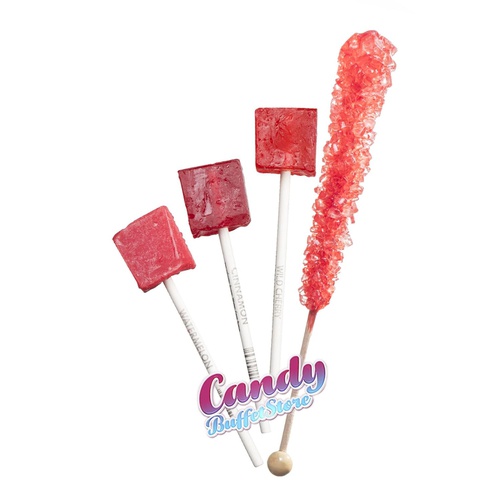  Candy Buffet Store Red Square Pops - 24 Pack - Cinnamon Flavored - How To Build a Candy Buffet Guide included!